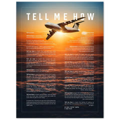 C-5 Metallic print ready to hang with the Tell Me How description of military flight.