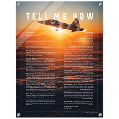 T-38 Talon Acrylic print ready to hang with the Tell Me How description of military flight.