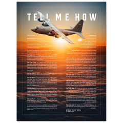 C-130 Hercules Metallic Print with Tell Me How ode to military flight. Transport series.