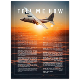 C-130 Hercules Metallic Print with Tell Me How ode to military flight. Transport series.