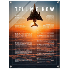 F-4 Phantom Acrylic print ready to hang with the Tell Me How description of military flight.