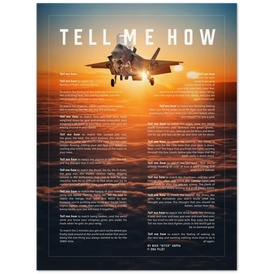 F-35B on Archival Matte Paper Professional poster with the Tell Me How description of military flight.