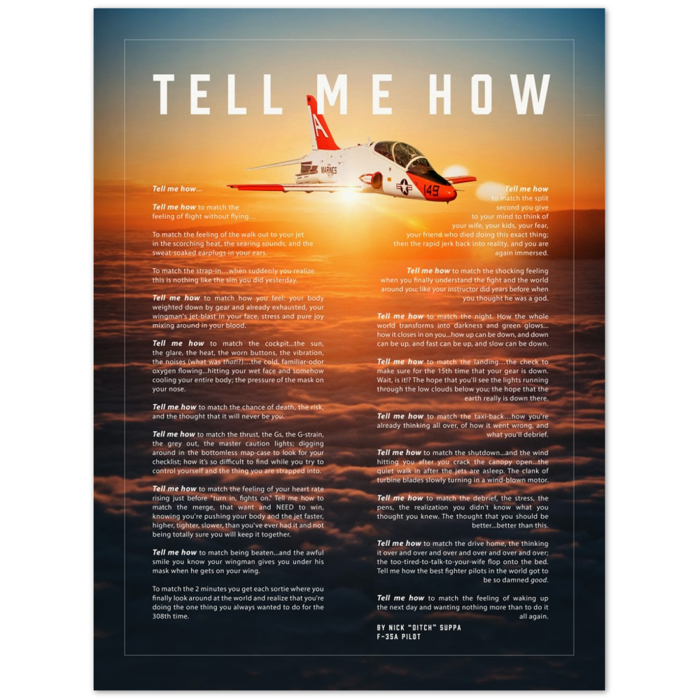 T-45A Goshawk This is a premium poster with the Tell Me How description of military flight on museum quality Archival Matte Paper.