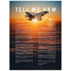 F-35C on Archival Matte Paper Professional poster with the Tell Me How description of military flight.