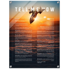 SR-71 Blackbird Acrylic print ready to hang with the Tell Me How description of military flight.