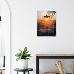AV-8B Harrier Acrylic print ready to hang with the Tell Me How description of military flight.