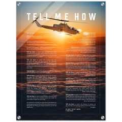 Cobra Helicopter Acrylic print ready to hang with the Tell Me How description of military flight.