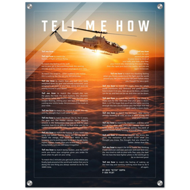 Cobra Helicopter Acrylic print ready to hang with the Tell Me How description of military flight.