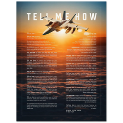 EA-18G Growler on Archival Matte Paper Professional poster with the Tell Me How description of military flight.