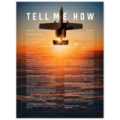 A-10 Metallic print ready to hang with the Tell Me How description of military flight.