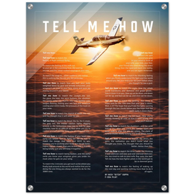 T-6 Texan II Acrylic print ready to hang with the Tell Me How description of military flight.
