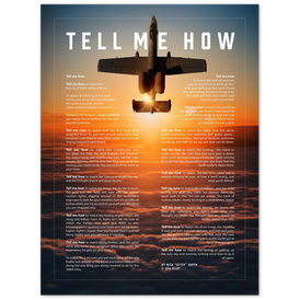 A-10 Metallic print ready to hang with the Tell Me How description of military flight.