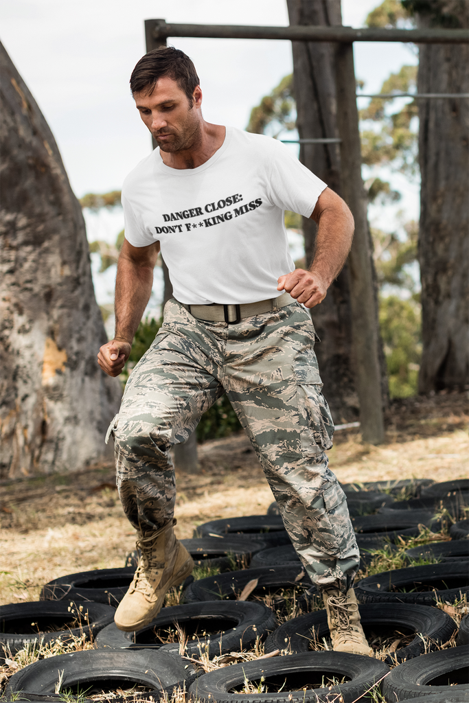 Danger Close. Don't F**king Miss. No Jet. T-shirt. (More colors.)