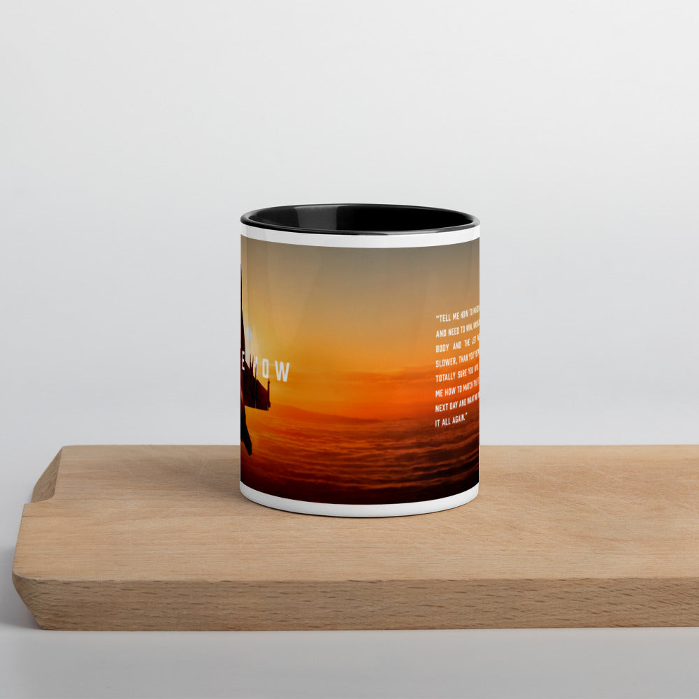F-18 Hornet Mug with black accent color and Best Tell Me How Quote.