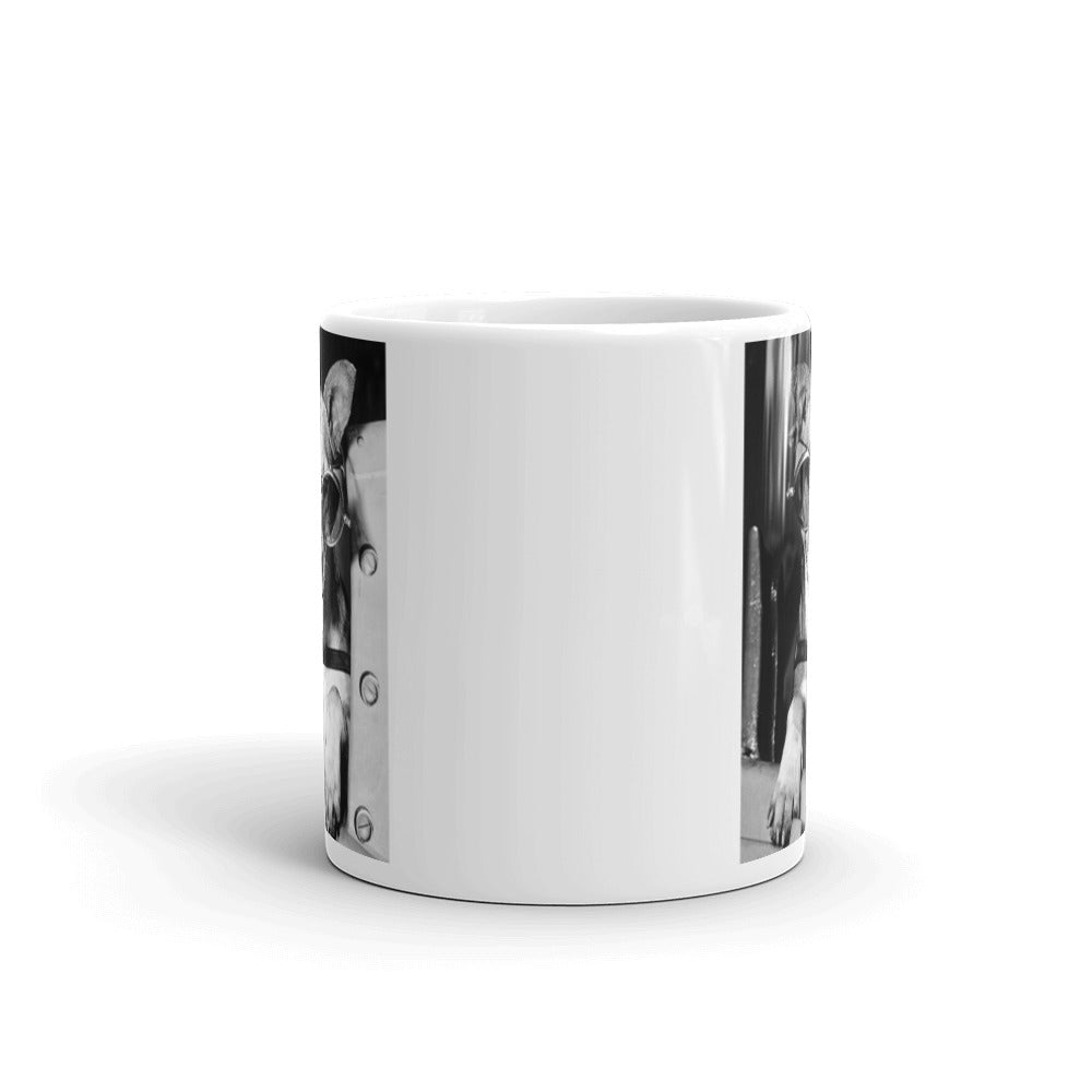 From "Buddies" Our Canine Pilot on our white ceramic mug.