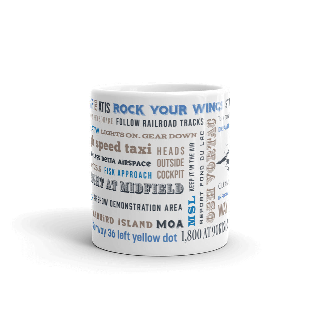Rock Your Wings  Say Again Mug With Oshkosh Fly-In Words