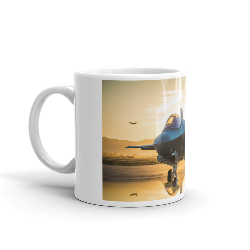 F-35A on the ramp  on our ceramic white glossy mug