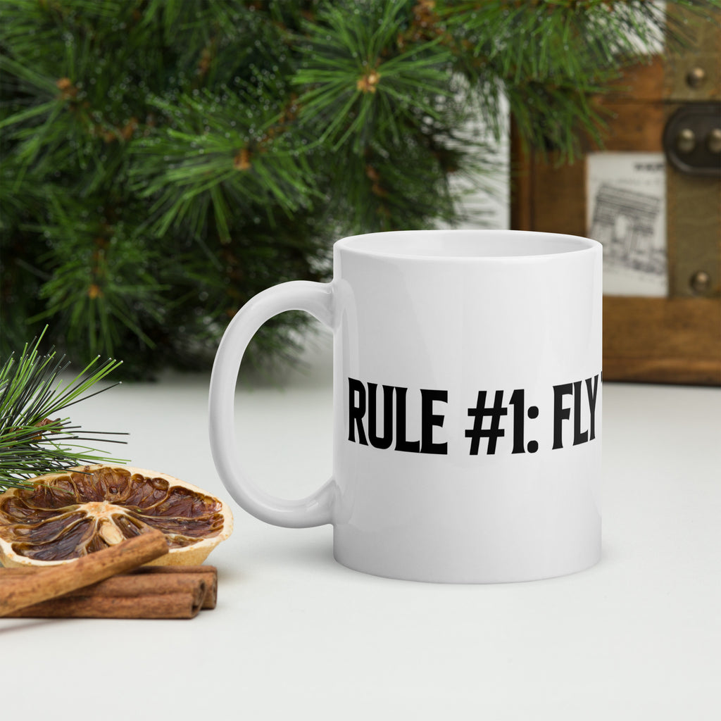 Rule #1: Fly The Airplane on Our White glossy mug