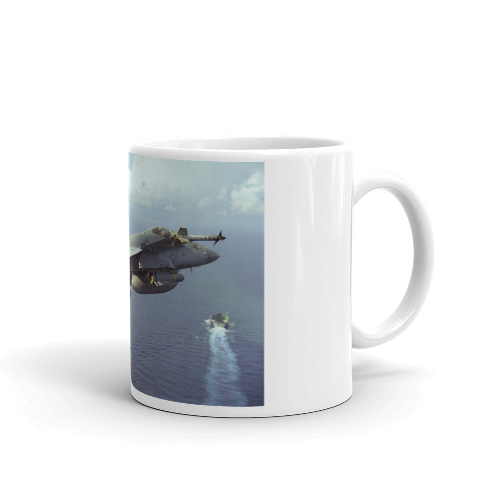 F-18 Hook down on our white ceramic mug.