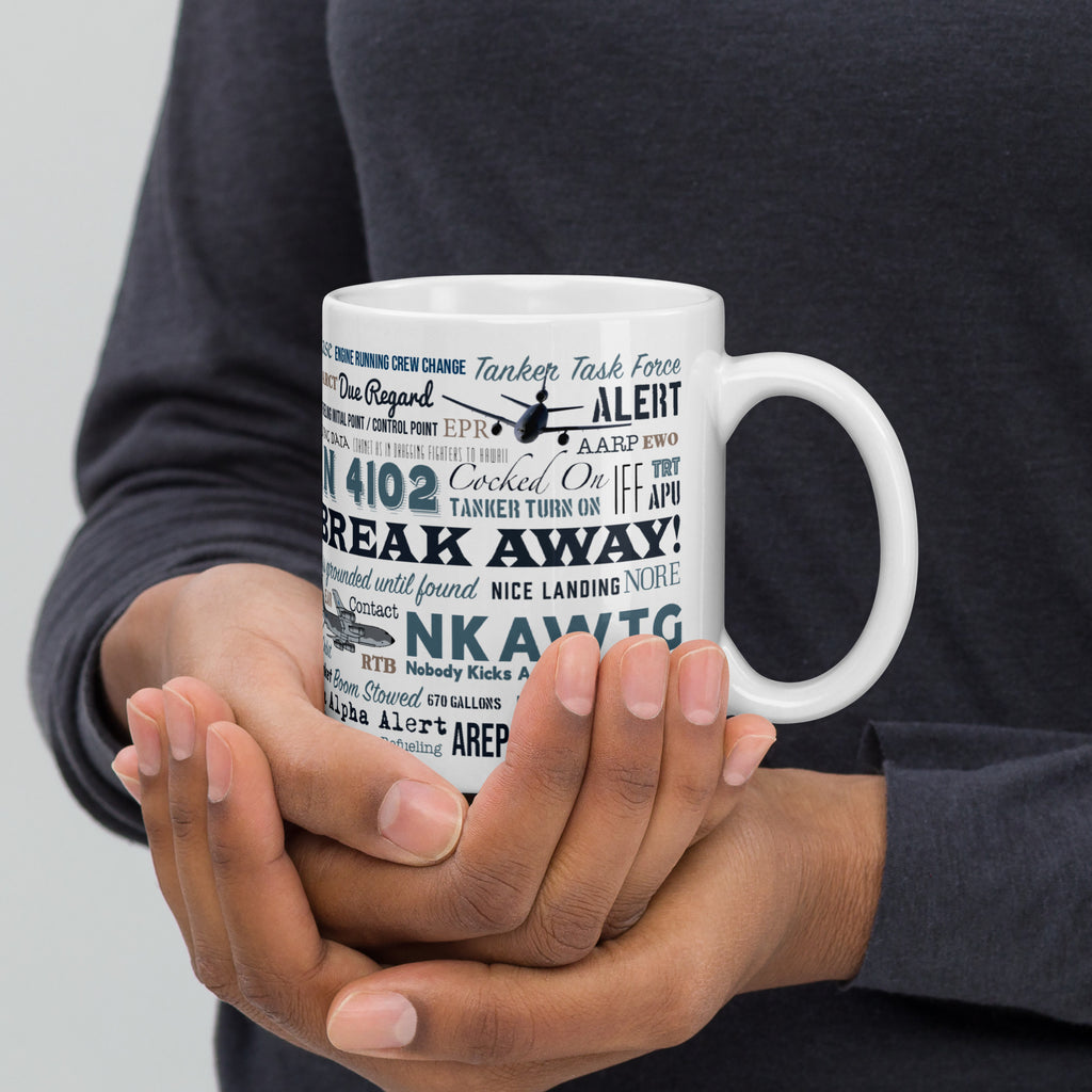 Say Again Mug With Tanker Lingo  On Our White glossy mug