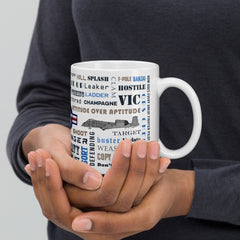 Say Again Mug With A-10 and Fighter Pilot Words.