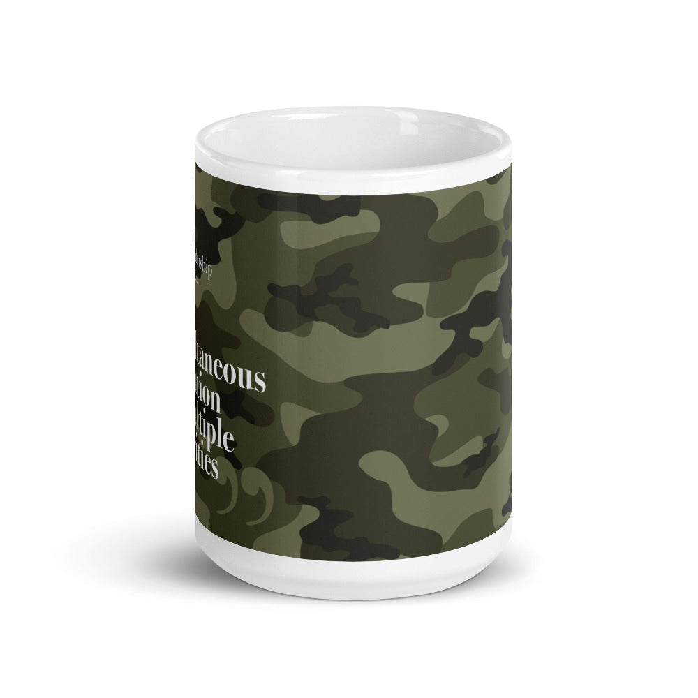 Inspirational art. Success is all about....The Simultaneous Execution of Multiple Priorities. White glossy mug