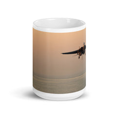 F-14 Tomcat landing. White glossy mug