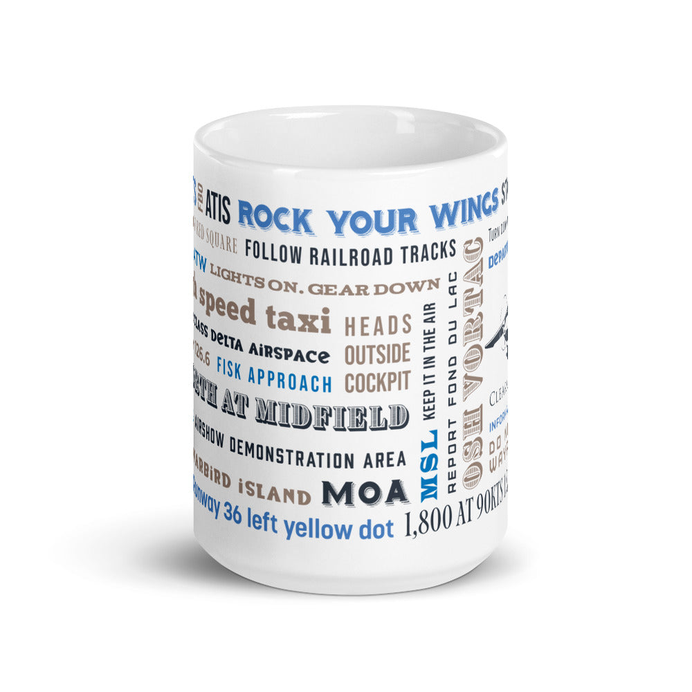 Rock Your Wings  Say Again Mug With Oshkosh Fly-In Words