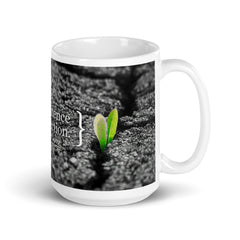 Inspirational art. Persistence Trumps Perfection on our White glossy mug