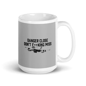 Danger Close F-18 on our white glossy mug