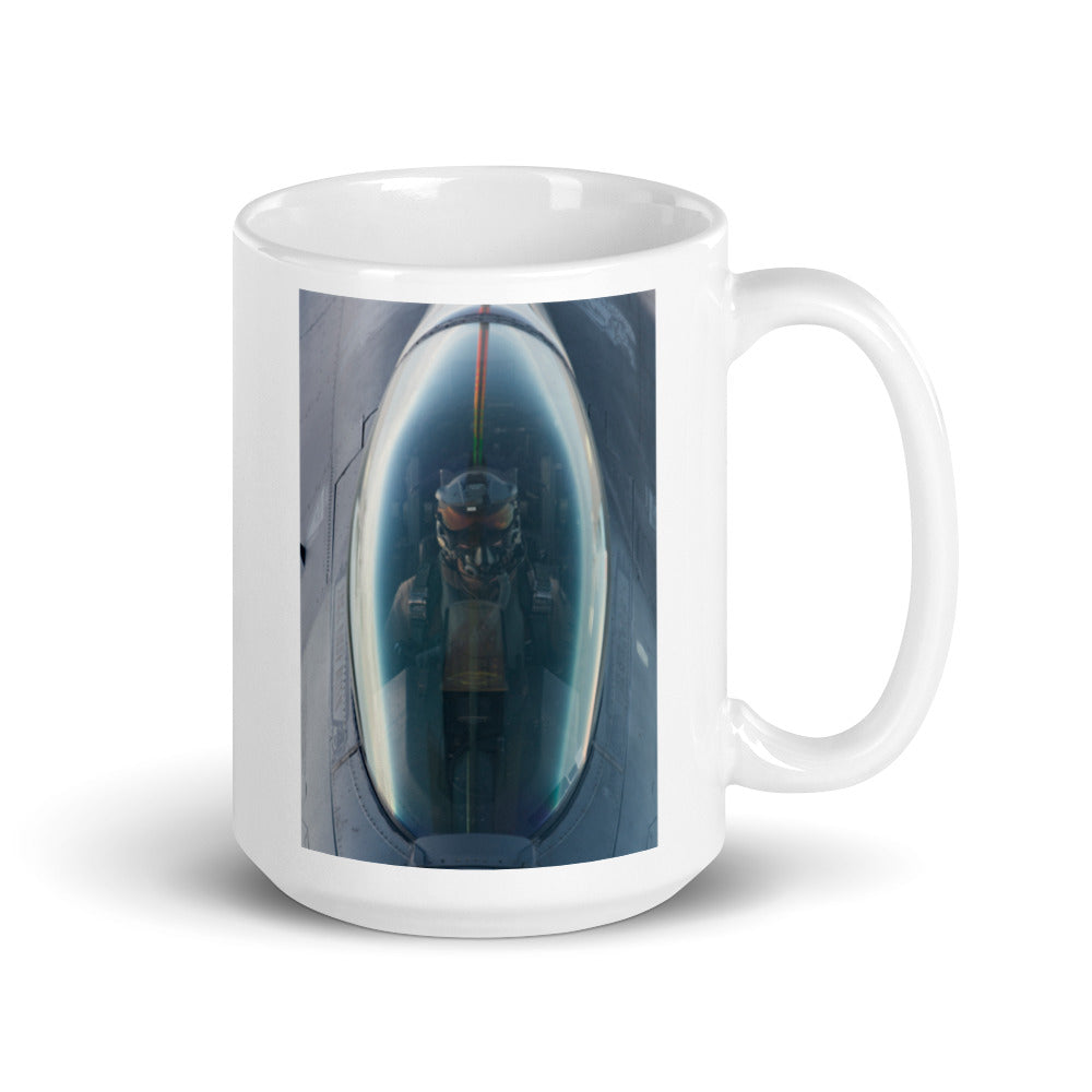 F-16 Tanking on our Ceramic White glossy mug