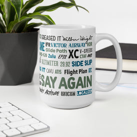 Say Again Mug With The Words Used By Private Pilots