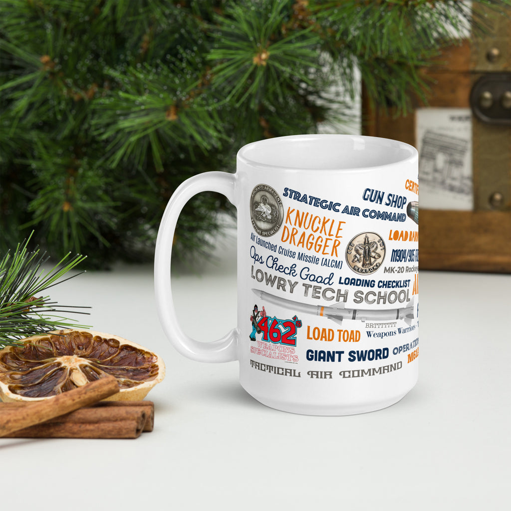 Weapons Used By The Air Force On Our White glossy mug