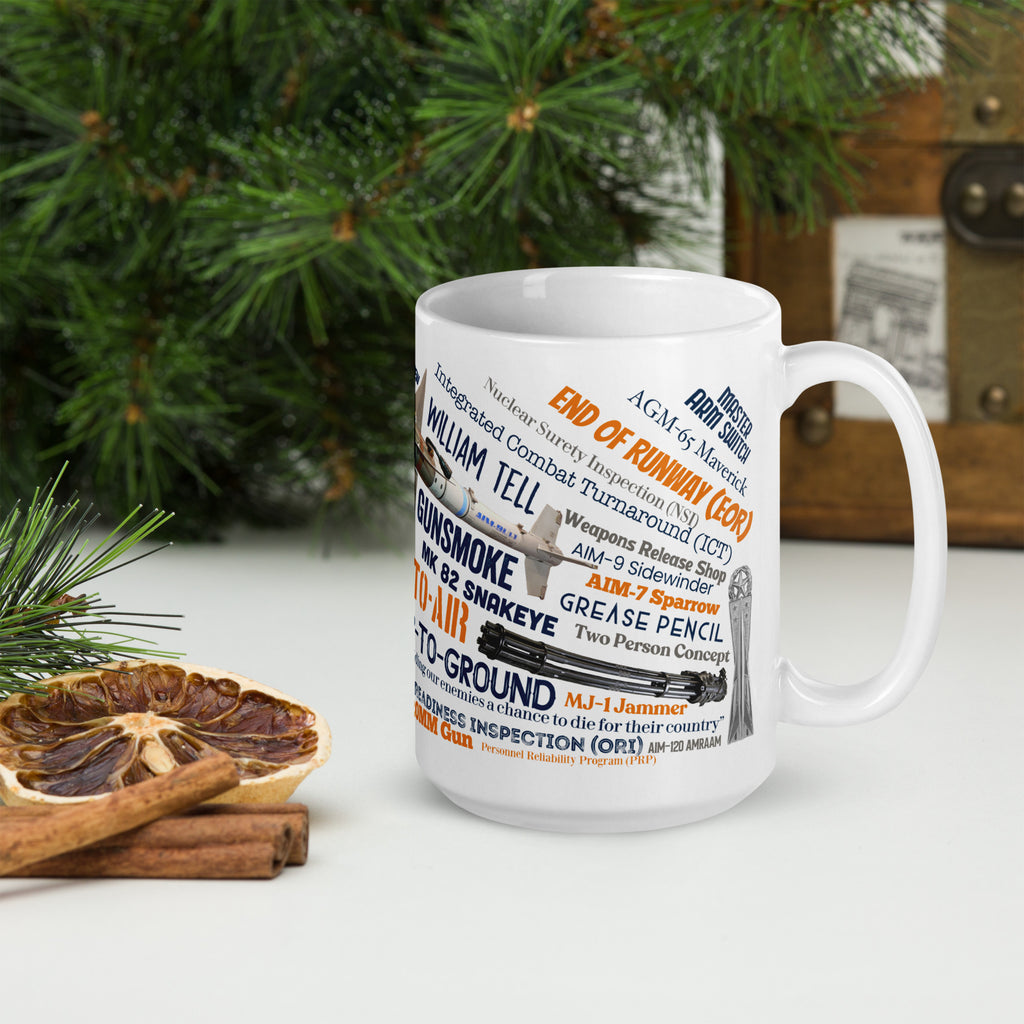 Weapons Used By The Air Force On Our White glossy mug
