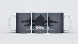 F-15E Strike Eagle, Any Fence Freedom Mug, Fighter Community, Air Force Pilot Gift, Retirement Gift, Backseater Gift