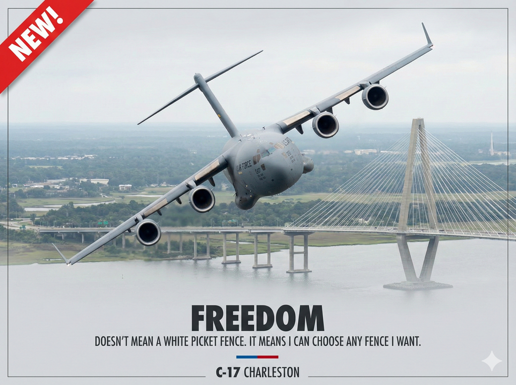 New! C-17 Freedom Poster, Pilot Gift, Modern Aviator Art, Air Force Crew Gift, Retirement Gift, Pilot Gift. Man Cave print