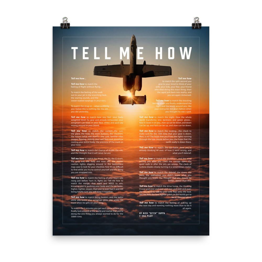 A-10 Warthog Poster With Tell Me How verses