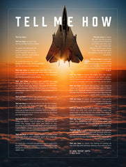 F-14 Tomcat with the Tell Me How description of flight. This is a museum quality poster on ultra premium  luster photo paper.