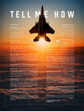 F-15 Eagle with the Tell Me How description of flight. This is a museum quality poster on ultra premium  luster photo paper.