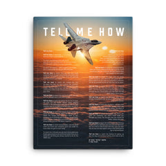 F-14 Tomcat, version two, sunset, with Tell Me How Ode to flight, on canvas ready for hanging.