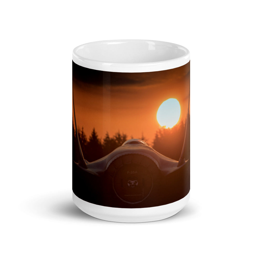 F-35A Mug with jet and sunset, no quote
