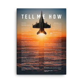 F/A-18E/F Super Hornet sunset on Canvas, with Tell Me How Ode to flight,  ready for hanging