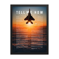 F-15 Eagle Framed and ready to hang with the Tell Me How description of military flight.