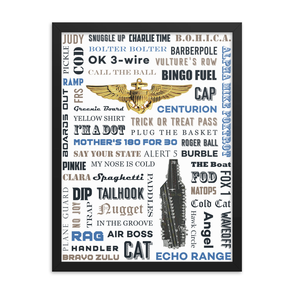 Naval air poster from our Say Again series. Framed photo paper poster