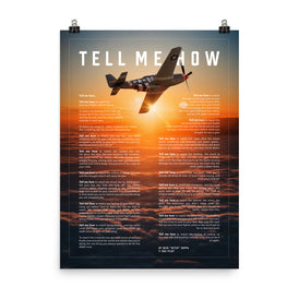 World War II Collection, P51 Mustang, with Tell Me How Ode to flight, professional poster ready to frame.