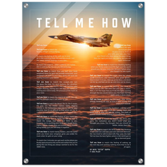 F-111F Acrylic print ready to hang with the Tell Me How description of military flight.