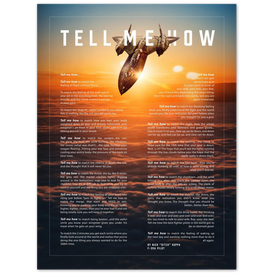 SR-71Metallic print ready to hang with the Tell Me How description of military flight.