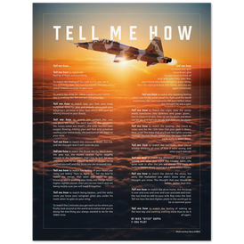 T-38 Talon poster on Archival Matte Paper with the Tell Me How ode to military flight.