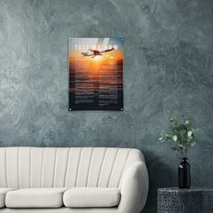 KC-10 Extender Acrylic print ready to hang with the Tell Me How description of military flight.