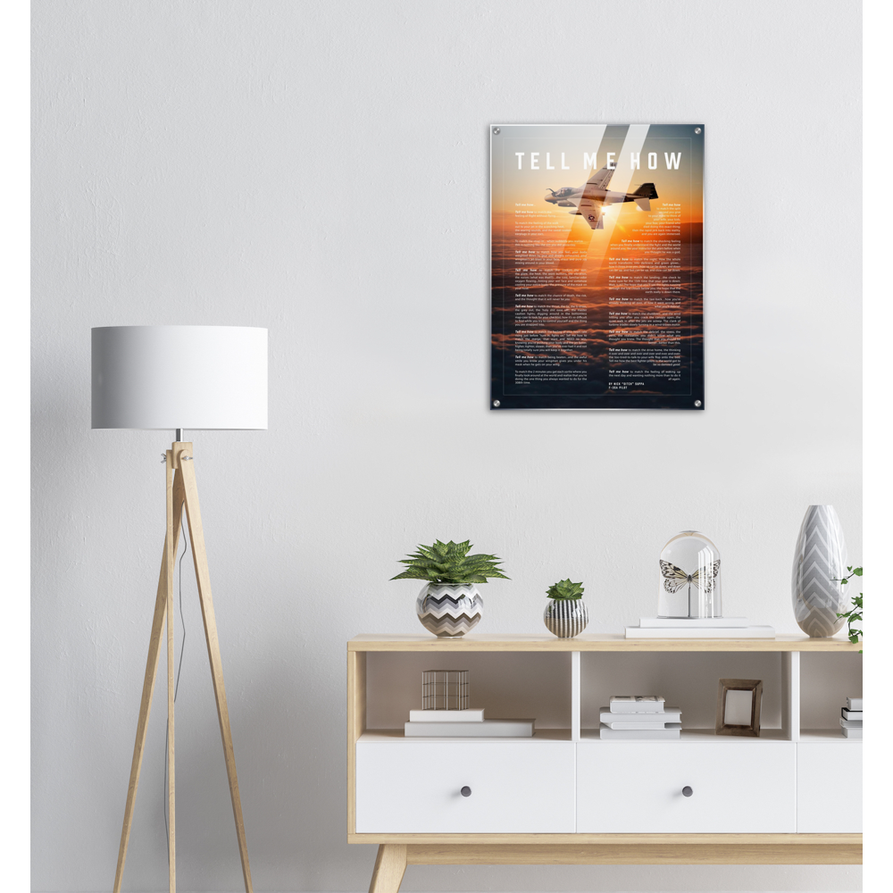 A-6 Intruder Acrylic print ready to hang with the Tell Me How description of military flight.